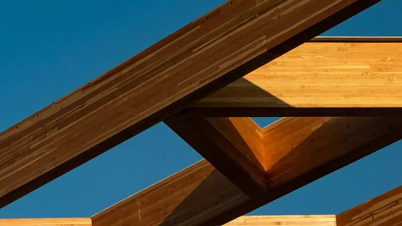 Structural beam replacement work showing timber framing
